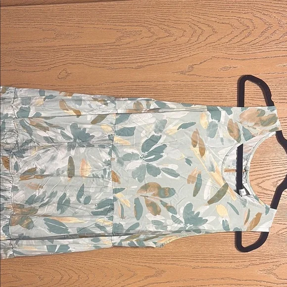 a new day | Dresses | A New Day Floral Sleeveless Dress Green And Gold |  Poshmark